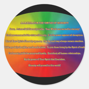 Honesty Prayer Classic Round Sticker