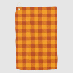 Honey Amber Buffalo Check Golf Towel