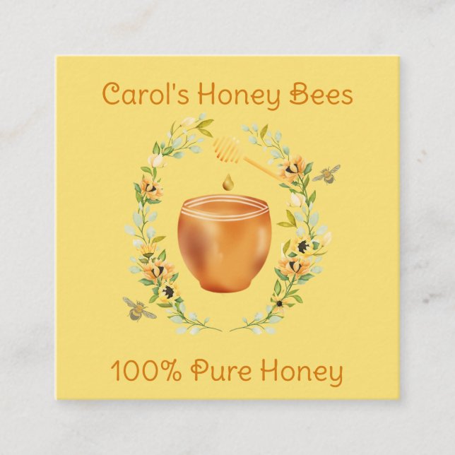 Honey and Flowers Fresh Honey Apiary Business Card (Front)