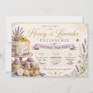 Honey and Lavender Bake Sale Design Invitation