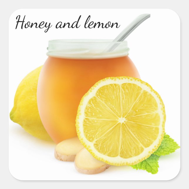 Honey and lemon square sticker (Front)