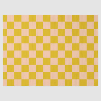 Honey and Peach Chequerboard Tissue Paper