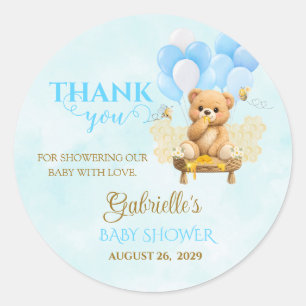 Honey Baby Shower - Teddy Bear Baby Shower Classic Round Sticker
