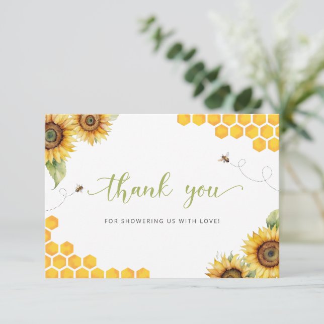 Honey Baby Shower Thank You Card (Standing Front)