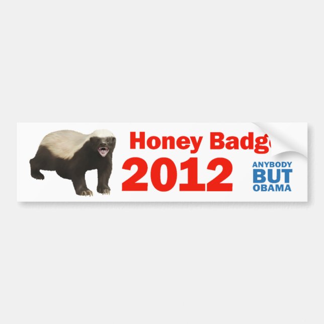 Honey Badger 2012 Bumper Sticker (Front)