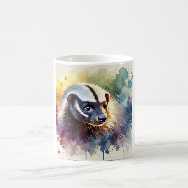Honey Badger 290624AREF113 - Watercolor Coffee Mug (Center)
