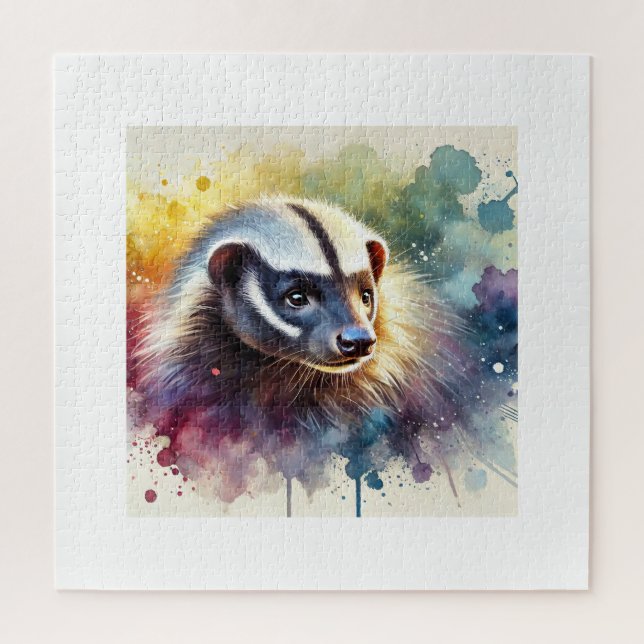 Honey Badger 290624AREF113 - Watercolor Jigsaw Puzzle (Vertical)
