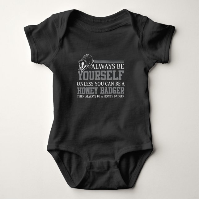 Honey Badger African Mammal Favorite Forest Animal Baby Bodysuit (Front)