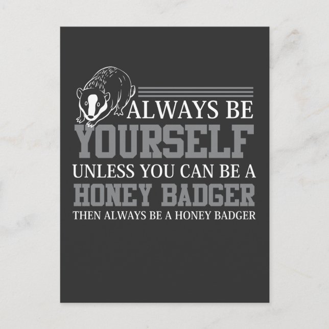 Honey Badger African Mammal Favourite Forest Anima Postcard (Front)