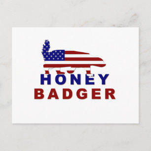 honey badger american flag postcard