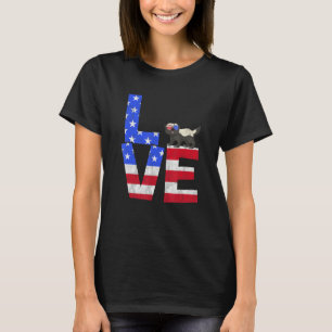 Honey Badger American Flag Sunglasses 4th of July  T-Shirt