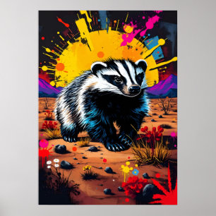 Honey Badger Artwork Poster