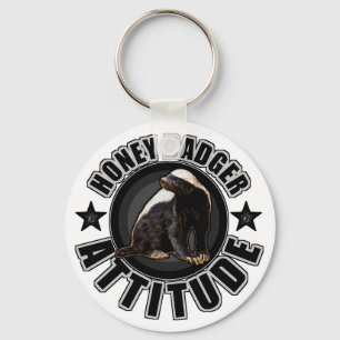 Honey Badger ATTITUDE - Round Design Key Ring