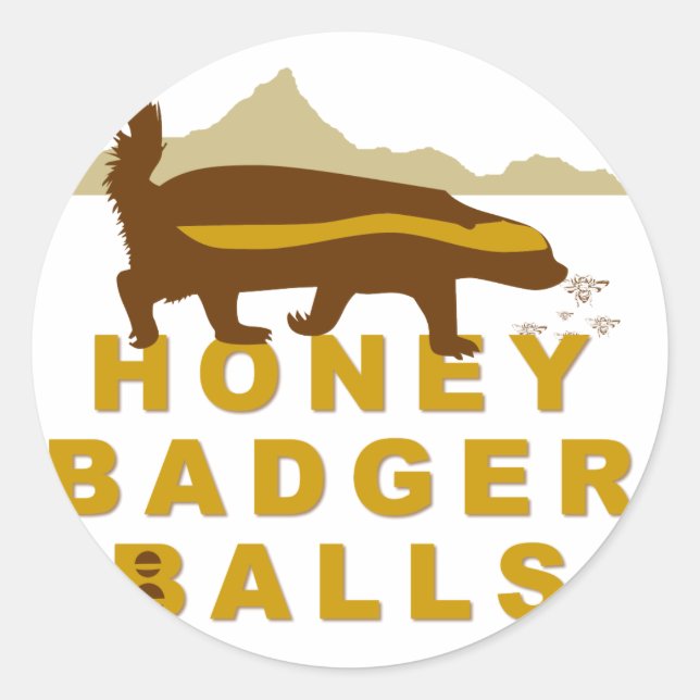 Honey Badger Balls Classic Round Sticker (Front)