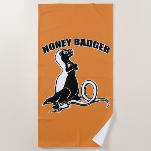 Honey badger beach towel
