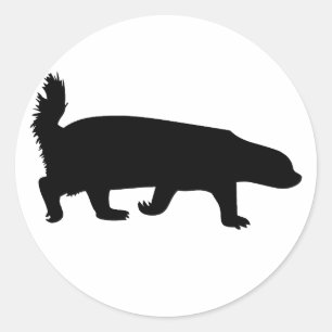 Honey Badger Black Classic Round Sticker