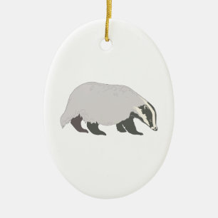honey badger ceramic tree decoration