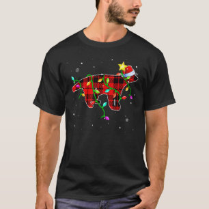 Honey Badger Christmas Santa Hat Xmas Lights Holi T-Shirt