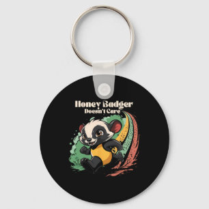 Honey Badger Doesn't Care Cute Animal Lover Fun Ho Key Ring