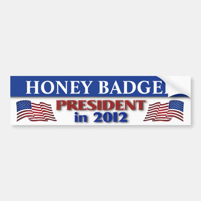 Honey Badger for President in 2012 Bumper Sticker (Front)