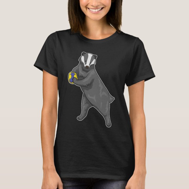Honey badger Handball player Handball T-Shirt (Front)