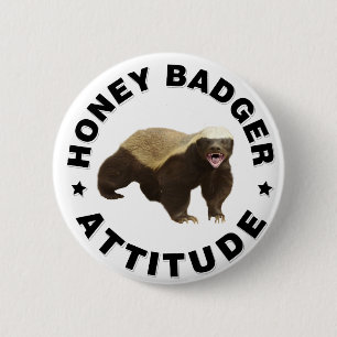 Honey badger has attitude 6 cm round badge