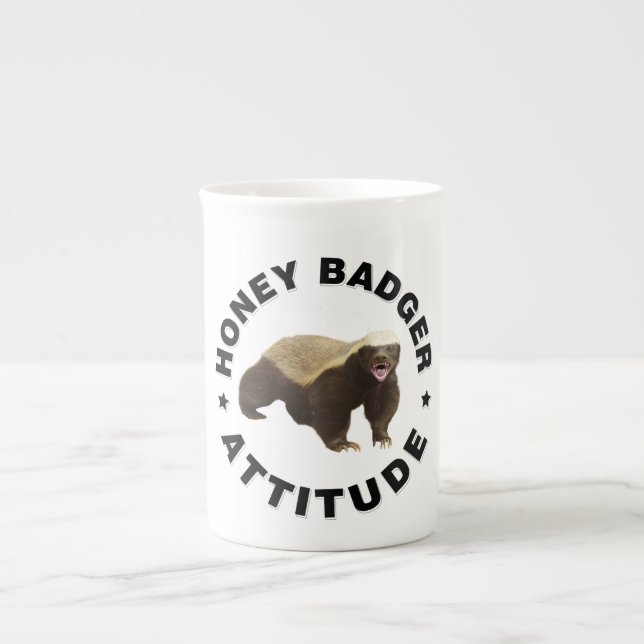 Honey badger has Attitude  Bone China Mug (Front)