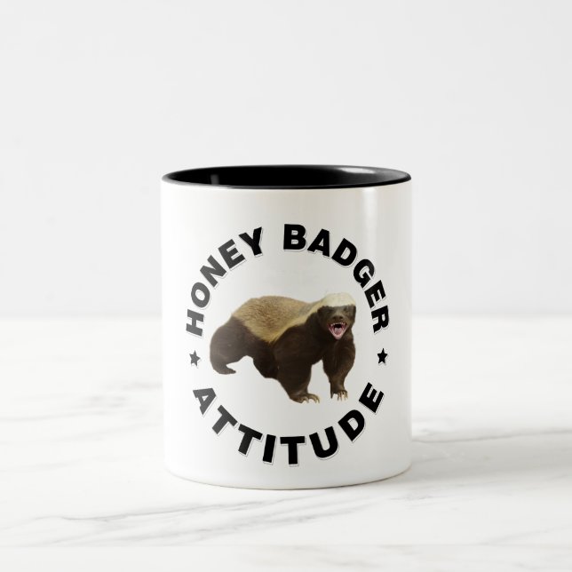 Honey badger has Attitude Two-Tone Coffee Mug (Center)