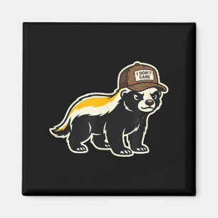 Honey Badger I Don't Care Trucker Funny Animal Art Magnet