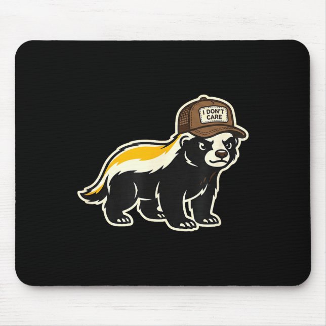 Honey Badger I Don't Care Trucker Funny Animal Art Mouse Pad (Front)