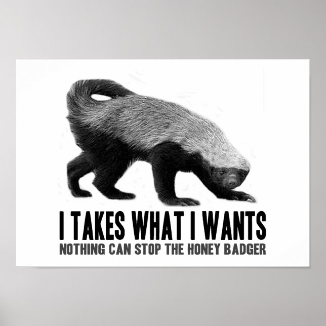 Honey Badger - I Takes What I Wants Poster (Front)