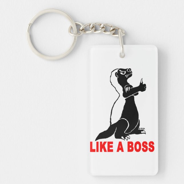 Honey badger, like a boss key ring (Front)