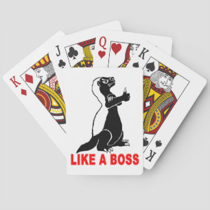 Honey badger, like a boss playing cards