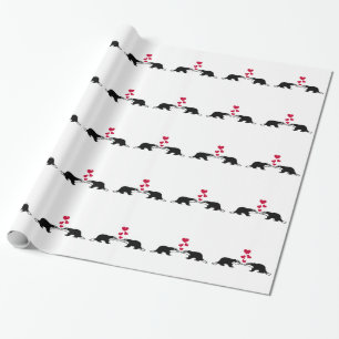 Honey badger love hearts wrapping paper
