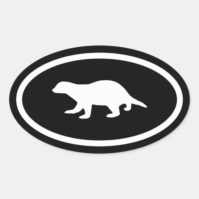 Honey Badger Oval Sticker (Front)