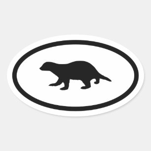 Honey Badger Oval Sticker