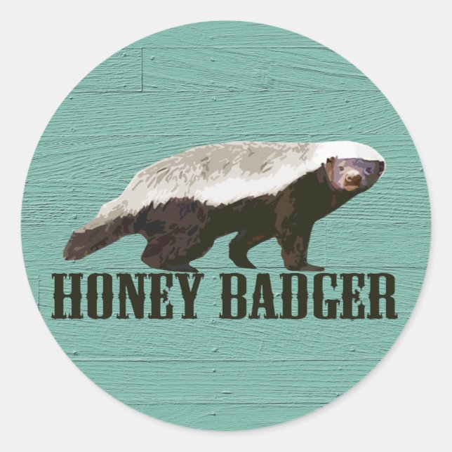 Honey Badger Profile View Classic Round Sticker (Front)
