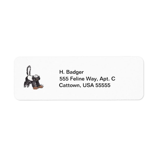 Honey Badger Return Address Label (Front)