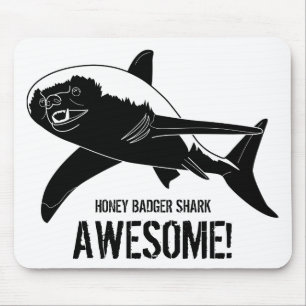 Honey Badger Shark Awesome! Mouse Pad