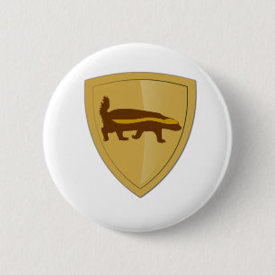 Honey Badger Shield & Crest 6 Cm Round Badge