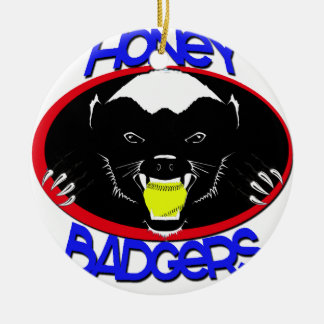 Honey Badger Softball Ceramic Tree Decoration
