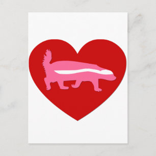 honey badger valentine holiday postcard