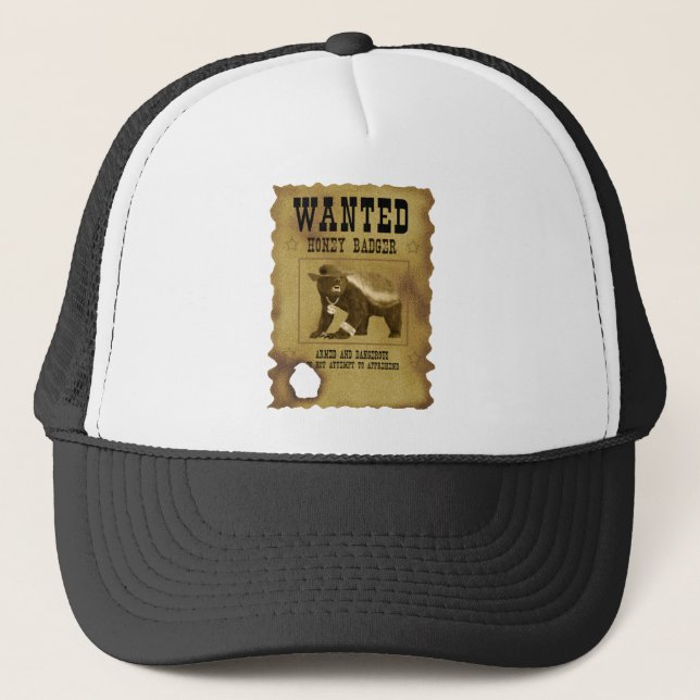 Honey Badger Wanted Poster Trucker Hat (Front)