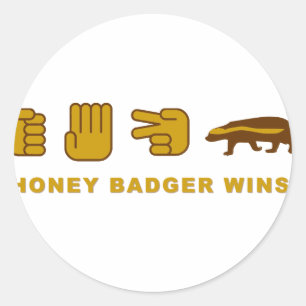 honey badger wins classic round sticker