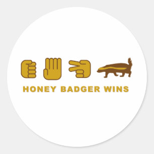 honey badger wins classic round sticker