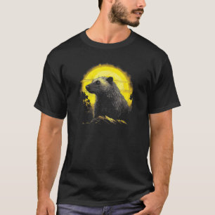 Honey Badger With Full Moon in Background T-Shirt