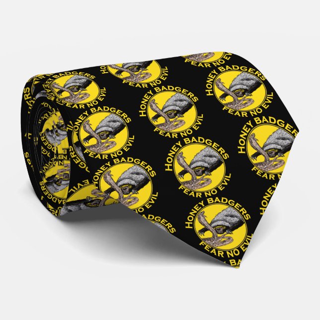 Honey Badgers Fear no Evil Bible Animal Art Humour Tie (Rolled)