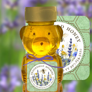 Honey Bear 8 oz and 12 oz Wildflower & Bee Label