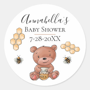 Honey Bear and Bees Classic Round Sticker