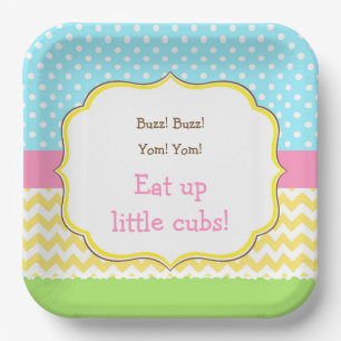 Honey Bear and Bumble Bee Birthday Paper Plate